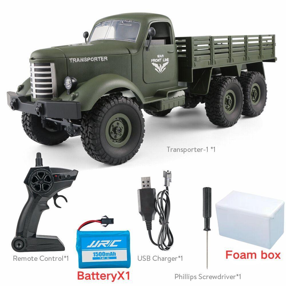 JJRC Q60 Q75 1:16 RC Car Simulation THAAD Six Wheel Military Truck Model Off-Road Climbing Children's RC Car Toys Christmas Gift