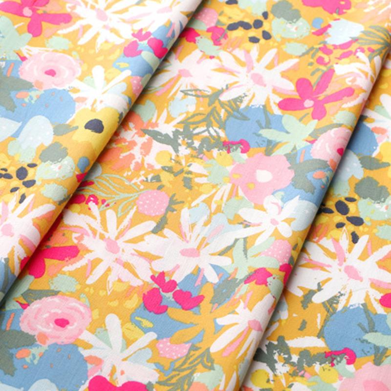 100x150cm French Sweet Floral Fabric Pure Cotton Printed Poplin Fabric Girl Dress Clothing Fabric Handmade DIY Accessories