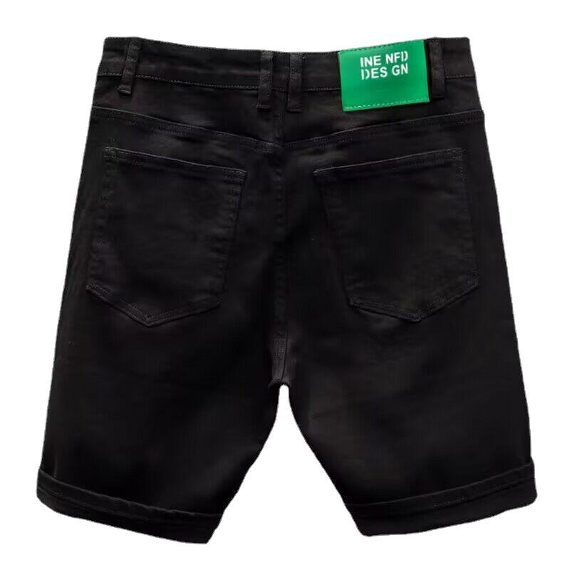 Men's Casual Slim Fit White Denim Shorts - Korean Style Summer Mid-Length Fashion