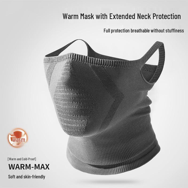 

Мужская вязаная велосипедная маска для лица, шарф и гетра для шеи с креплением за уши