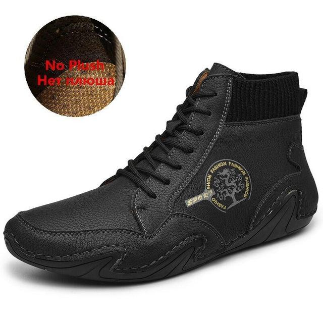 2024 Fashion Men Boots Casual Shoes Leather Boots Men Autumn Winter Snow Outdoor Light Ankle Antislip Warm Zapatos Men Shoes