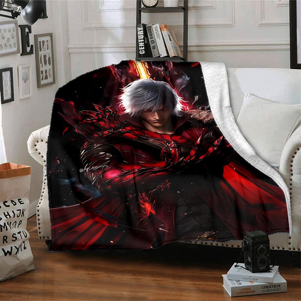 1PC Devil May Cry Blanket Soft Warm All Season Throw for Sofa, Bed, Car, Office Vibrant Colorful Design, Durable & Cozy Gift