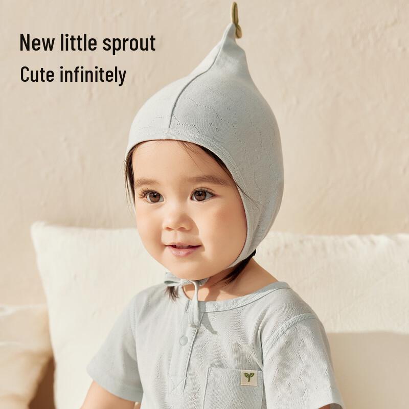 Wismorni Summer Thin Breathable Baby Hat with Ear Protection 40cm