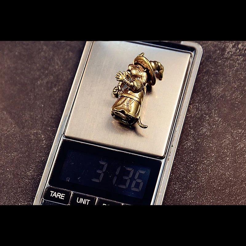 Brass Magician Rat Figurines Miniatures Desktop Ornaments Animal Mouse Crafts Tea Table Pet Home Decor Accessories Decorations