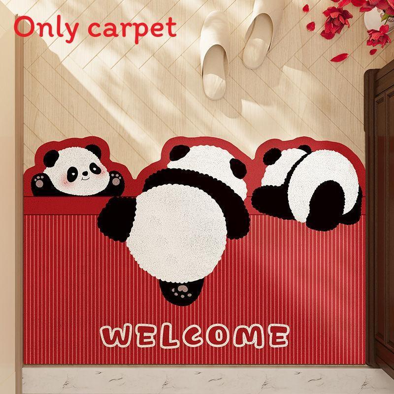 Modern Panda Door Mat With Pvc Material For Home Entrance And Easy Water Wash Panda A,40x60cm