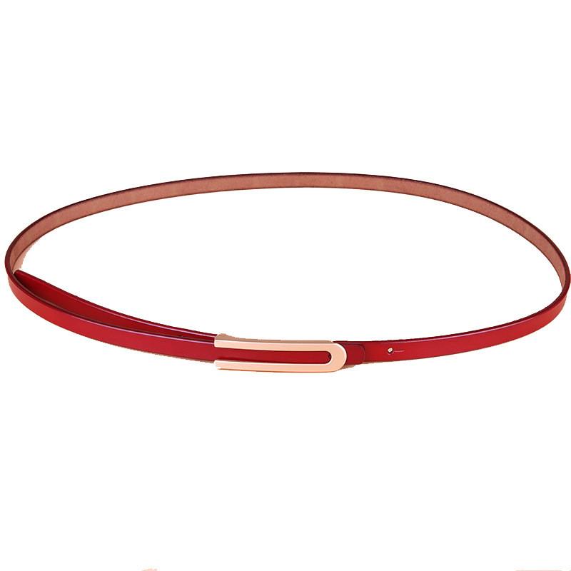 Genuine Leather Slim Waist Belt For Women With Metal Clasp Suitable For Business And Everyday Outfits