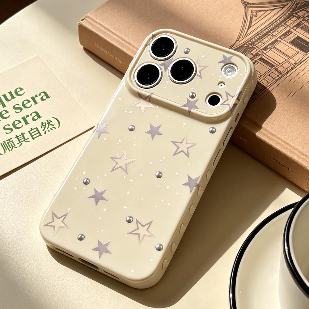 Sparkling Five-Pointed Star Anti-Drop Protective Case for iPhone 16/17 Pro iPhone 15 Plus