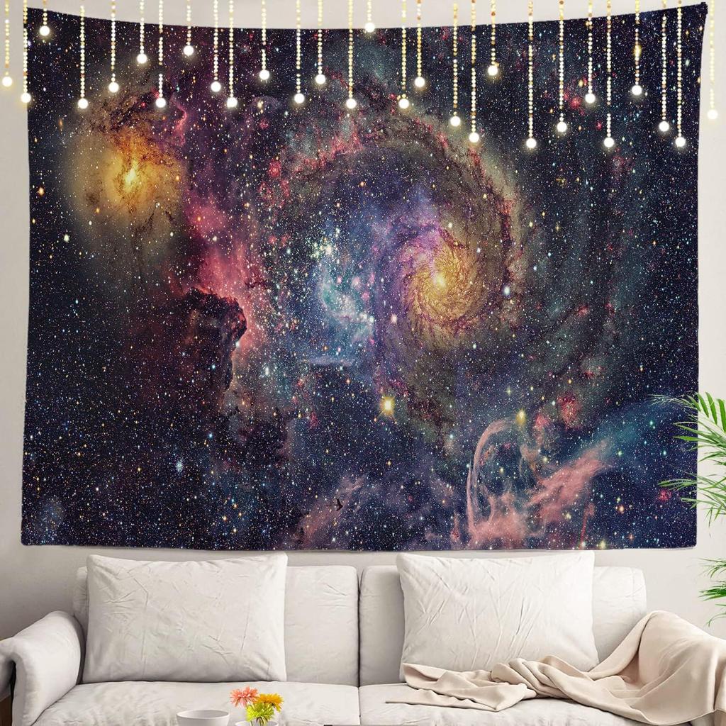 Space Tapestry,Space Pattern Science Stars in Galaxy Wall Hanging Large Tapestry Psychedelic Tapestry Decorations Bedroom Living