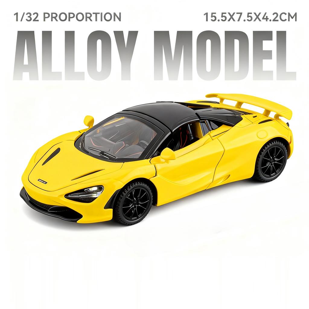 Scale 1:32 Revuelto 720S Sports Car Model Toy Doors Opened Pull Back Sound Light Supercars Models Presents for Children