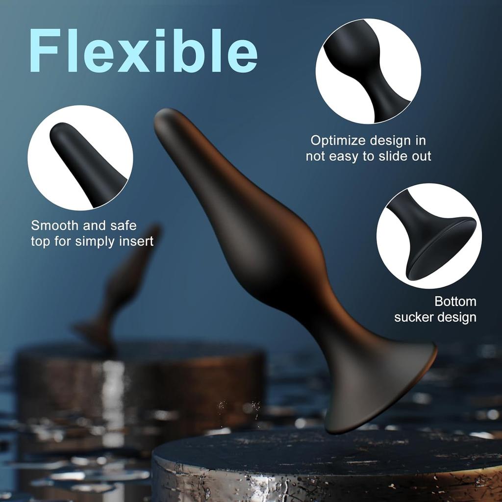 Plug anal en silicone noir, 4 tailles, jouets sexuels pour femmes, plug anal unisexe, jouets érotiques, produits sexuels pour hommes