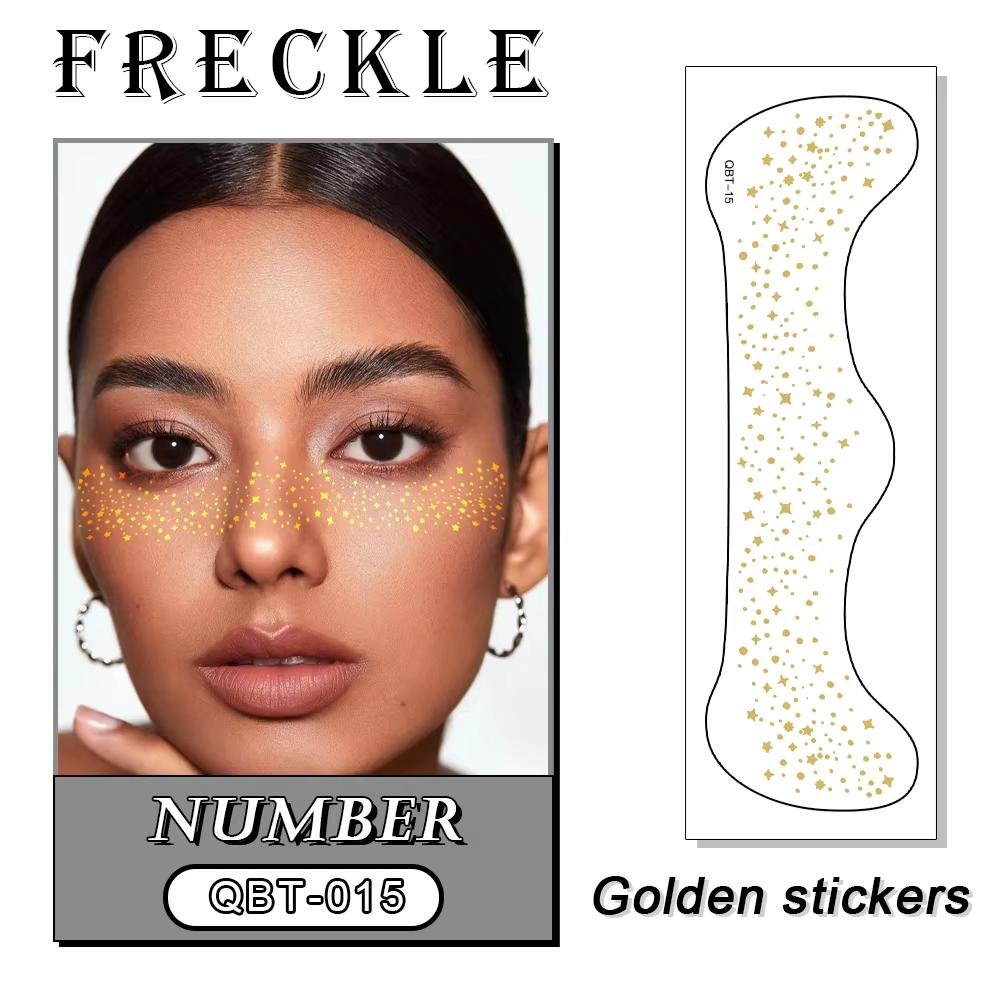 Custom Freckles Face Makeup Patches Sticker Temporary Tattoo Glitter Silver Freckles Face Tattoo