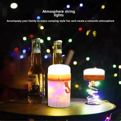 Portable USB Rechargeable Camping Light LED String Light Colorful Tent Night Light Christmas Holiday Party Atmosphere Decoration