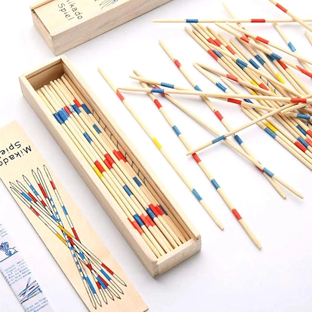 1Pcs Wooden Classic Pick Up Sticks Game With Instruction Development Learning Toy For Kids Children Gift Party Favor Family Game
