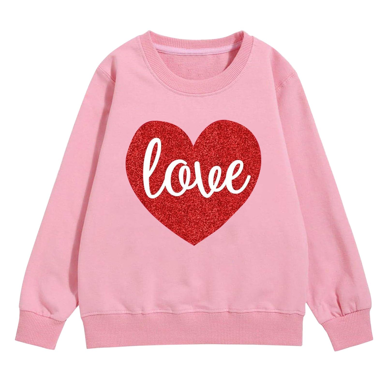 

Girl s Sweatshirt, Long Sleeve, Neck Pullover, Cute Loose Neck Sweatshirt 110 рожевий