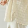 Dedra Women S Slim Fit blouSe Air Linen Slub Check blouSe Tbf9304