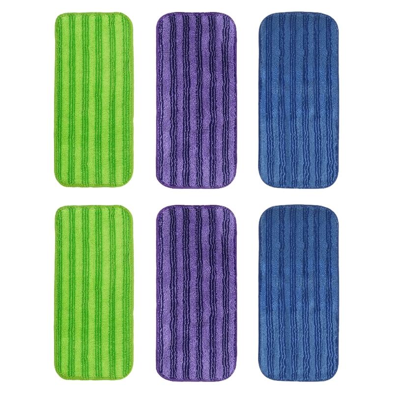 6Pieces Reusable Wet Jet Pads for SwifferWet Jet Mop Microfiber Mop Refill for Wet Mopping Cloths Washable Mop Pads