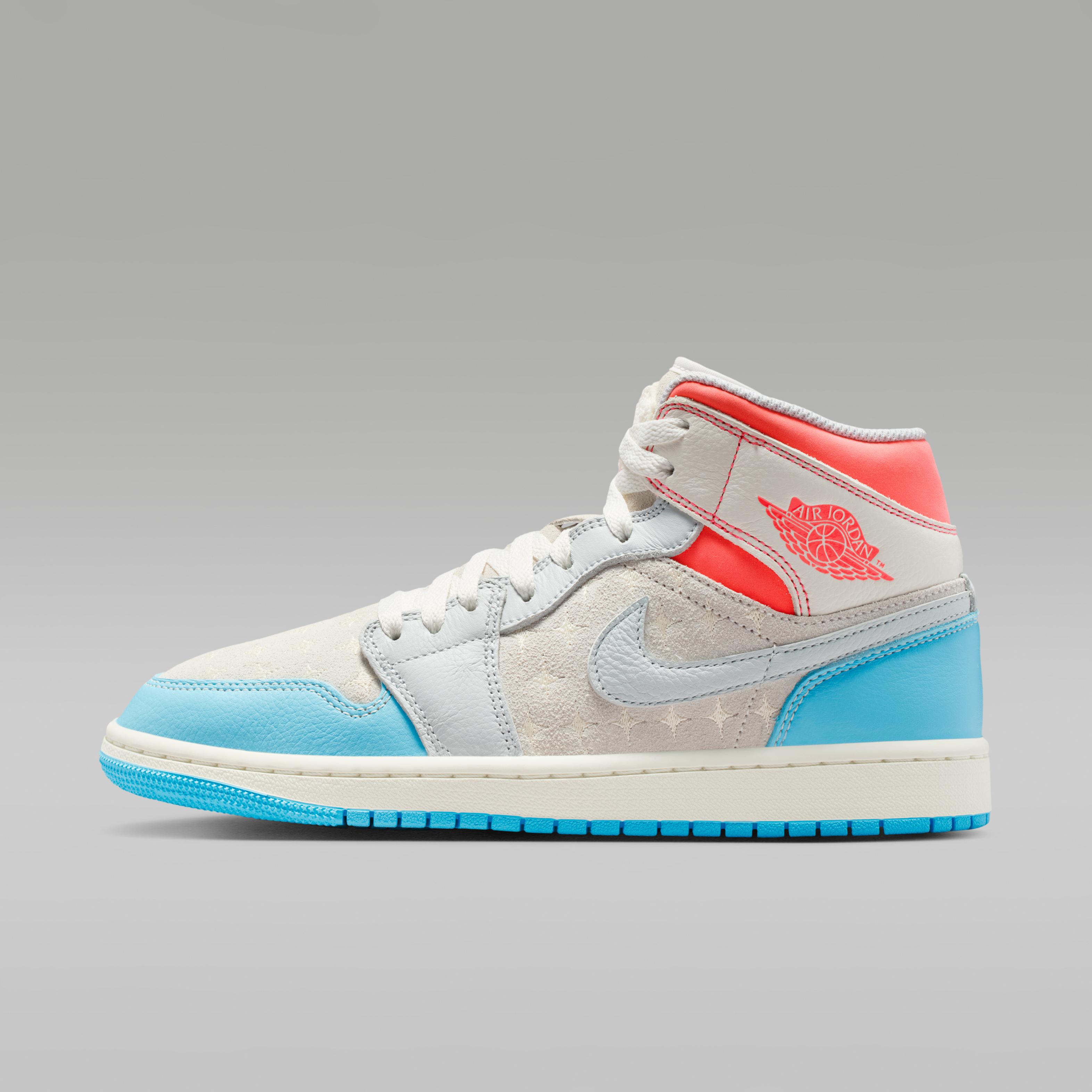 Jordan 1 Mid Sail Hot Lava Blue Chill (Women s) 36