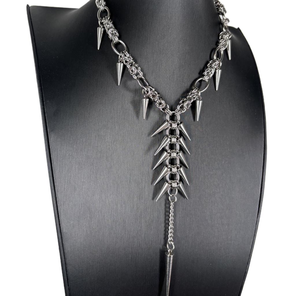 Punk Grunge Rock Rivet Long Pendant Chain Cool Fashion Handmade Geometric Necklace Goth Charm Jewelry Hip Hop Accessories