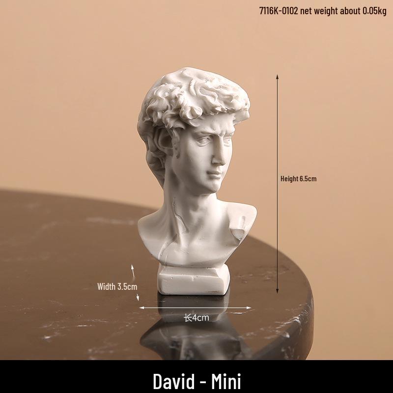 Nordische Griechische Harzfigur: David, Leier und Frau Kunstskulptur