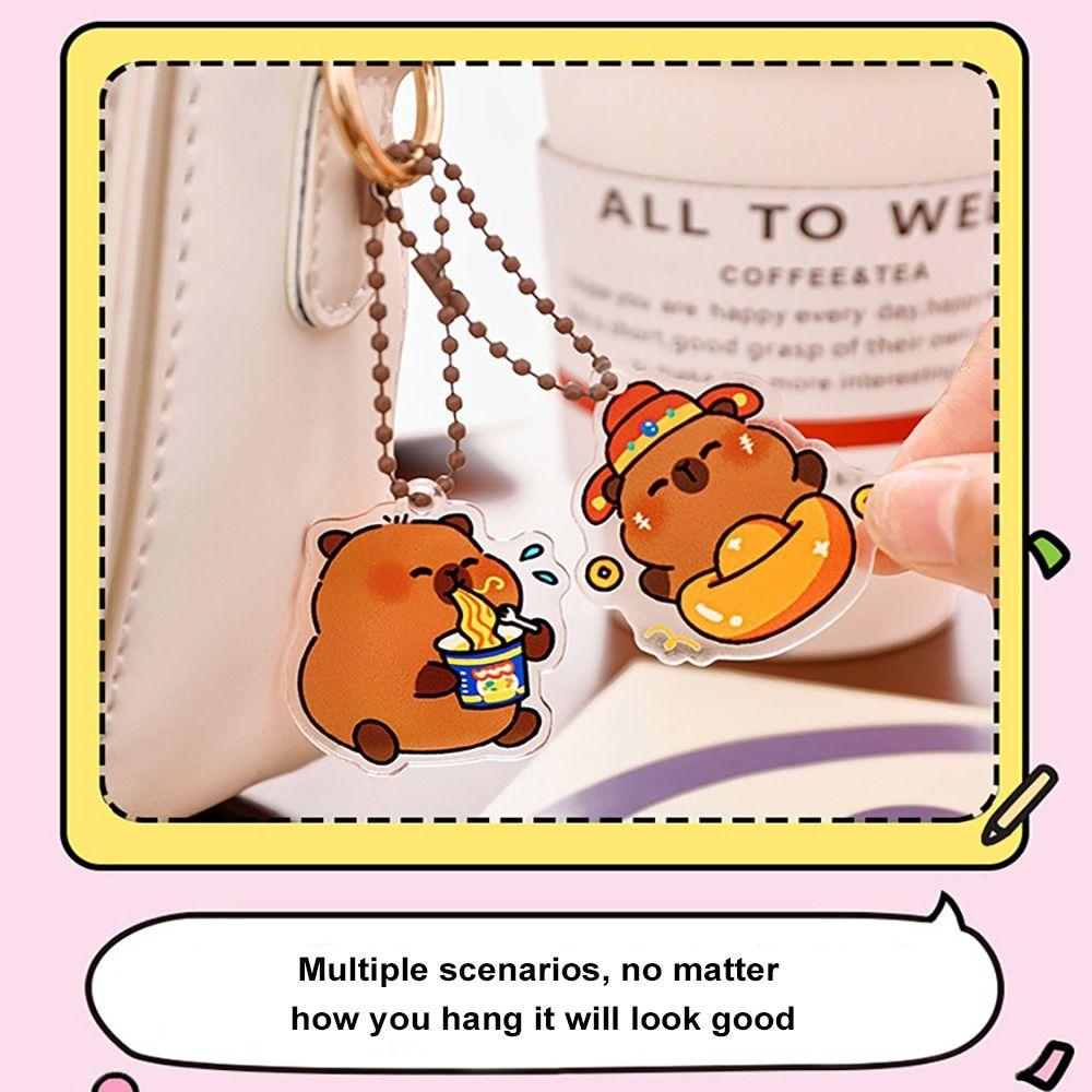 Cute Capybara Keychain Pendant Acrylic Keychain Decoration Lover Gift Acrylic Keychain  for Girl