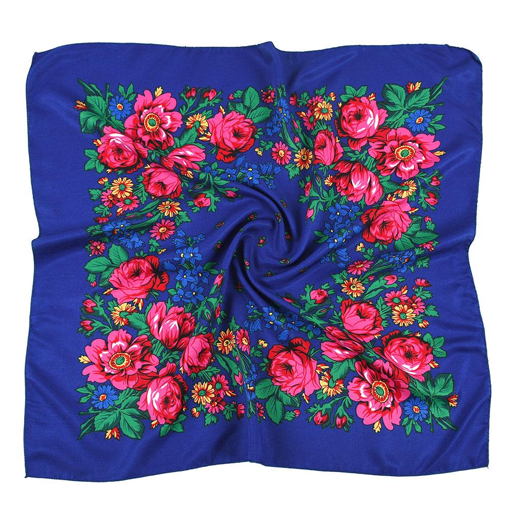 70*70cm Russian Style Floral Print Square Scarf