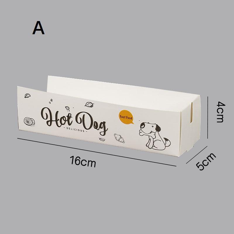 100Pcs Hot Dog Packaging Box Paper Disposable Party Tableware Food Serving Tray For Caterers Catering Boxes