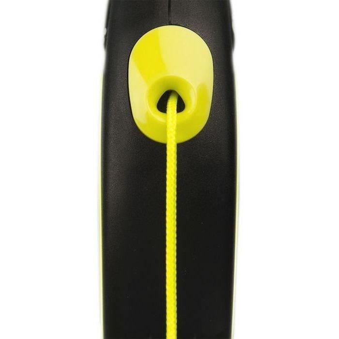 Laisse Enrouleur Sangle - KERBL - New Neon M - Noir Et Jaune - 5 M - Pour Chien