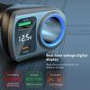 K29 Car Charger Adapter Fast Charging Digital Display 3 In 1 Cigarette Lighter Socket Splitter Charger