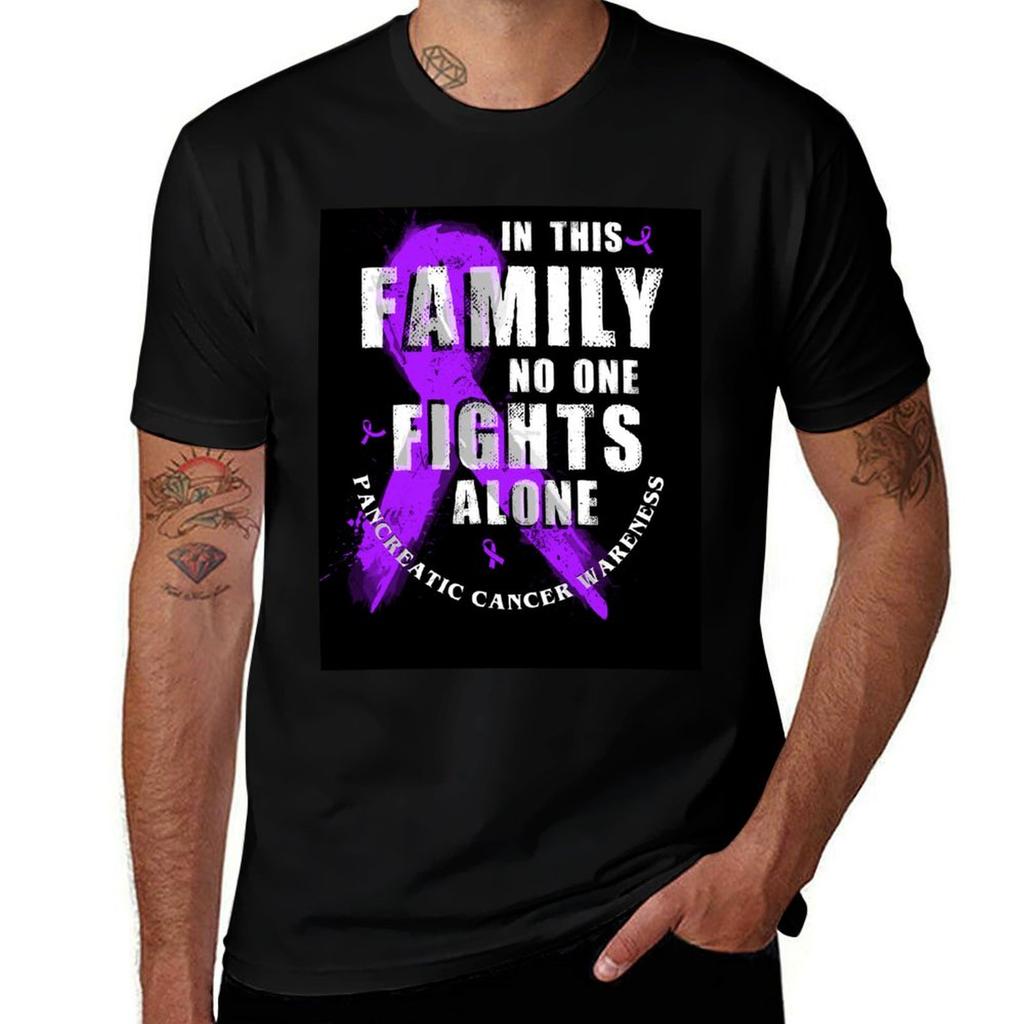 In This Family No One Fights Alone Pancreatic Cancer Tshirt Unisex T Shirt Cotton High Quality Tshirt