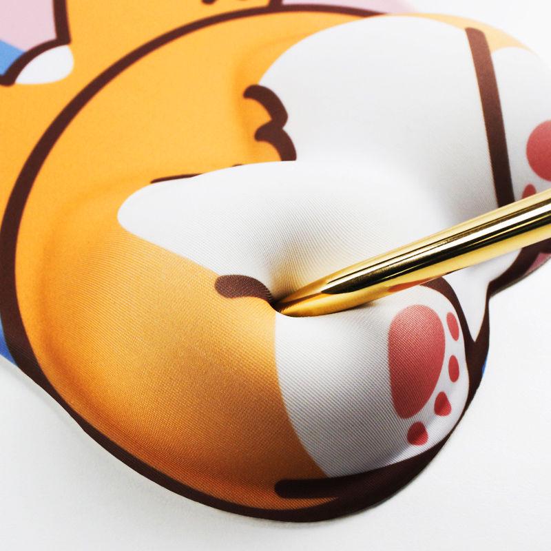 Cartoon Cute Girl 3D Silicone Mouse Pad with Wrist Rest for Office & Esports