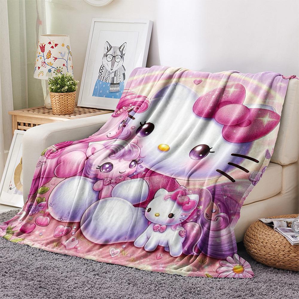 Cute Hello Kitty Pony Blanket Camping Trip Soft And Comfortable Machine Washable Outdoor Plush Blanket Air Conditioning Blanket