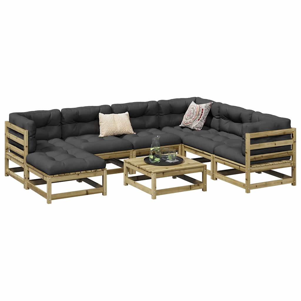 8 Piece Garden Sofa Set Pressure Treated Pine Wood