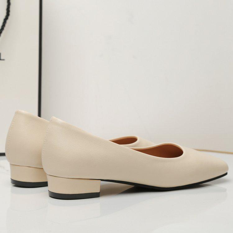 2023 Autumn Women's Large Size Square Toe, Thick Heel, Comfortable Low Heel Grandma Shoes