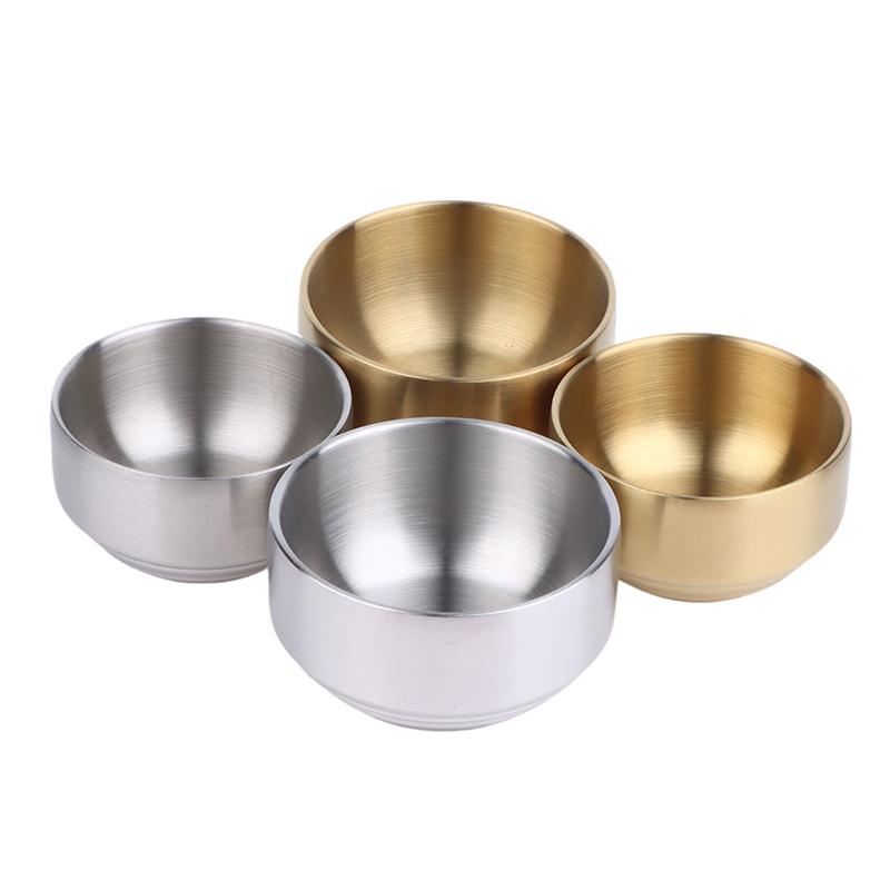 Korean Style 304 Double-layer Thick Durable Stainless Steel Rice Bowl Soup Rice Bowl Cuisine Home Child Small Bowl Cuisine