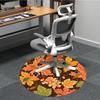 1PC Autumn Leaves Office Round Area Rug, Mat Suitable For Office, Under Office Chairs Bedroom Living Room Home Decor, Room Deco