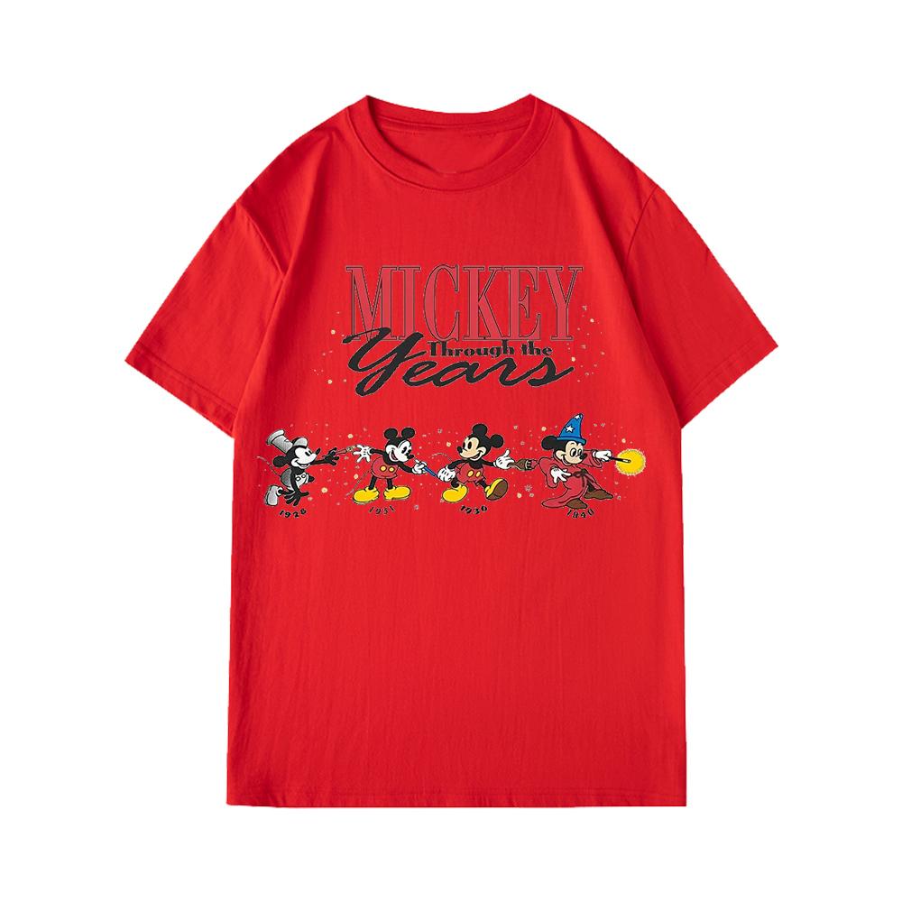 Disney Mickey Mouse Men's Casual Cartoon Print Short Sleeve T-Shirt Summer Casual Unisex Couples T-Shirt Y2k Parent-Child Outfit