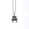 Chrome Hearts Gothic Forest Cross Pendant Necklace - Men's Retro Thai Silver Round Bead Necklace