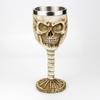 Gothic Goblet 3D Viking Stainless Steel Resin Skull Wine Goblet Dragon Claw Skeleton Spine Whiskey Cup Wine Glass for Halloween