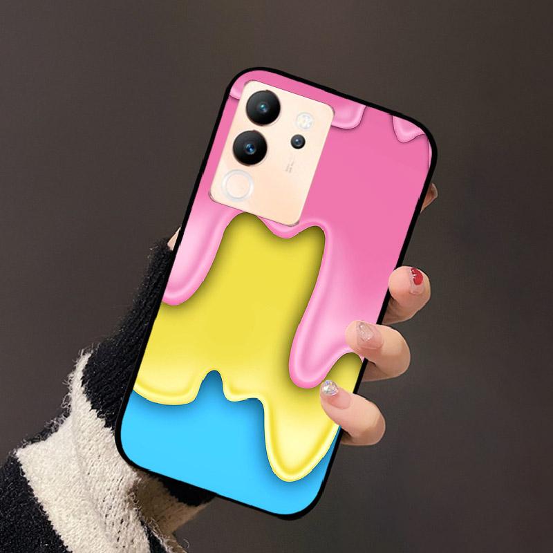 For Vivo V30 Lite 5G Case Fashion Cat Astronaut Flower Phone Bag For Vivo V30Lite 5G Luxury Protector Fundas Black Coque