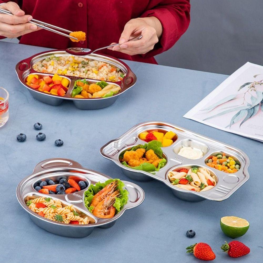 

Kid Feeding Mat Toddlers Plate Compartment Container Food Dinner Trays Household