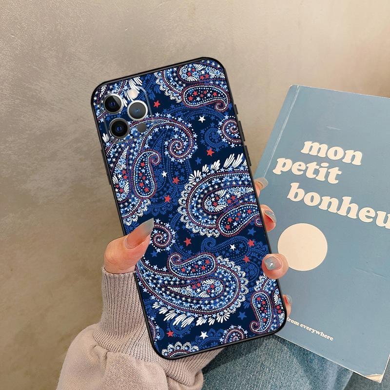 Bandana Seamless Pattern Case For iPhone 17 Air 15 14 13 12 11 16 Pro Max 13 mini XR 15 16 Plus 16e Back Cover Shell