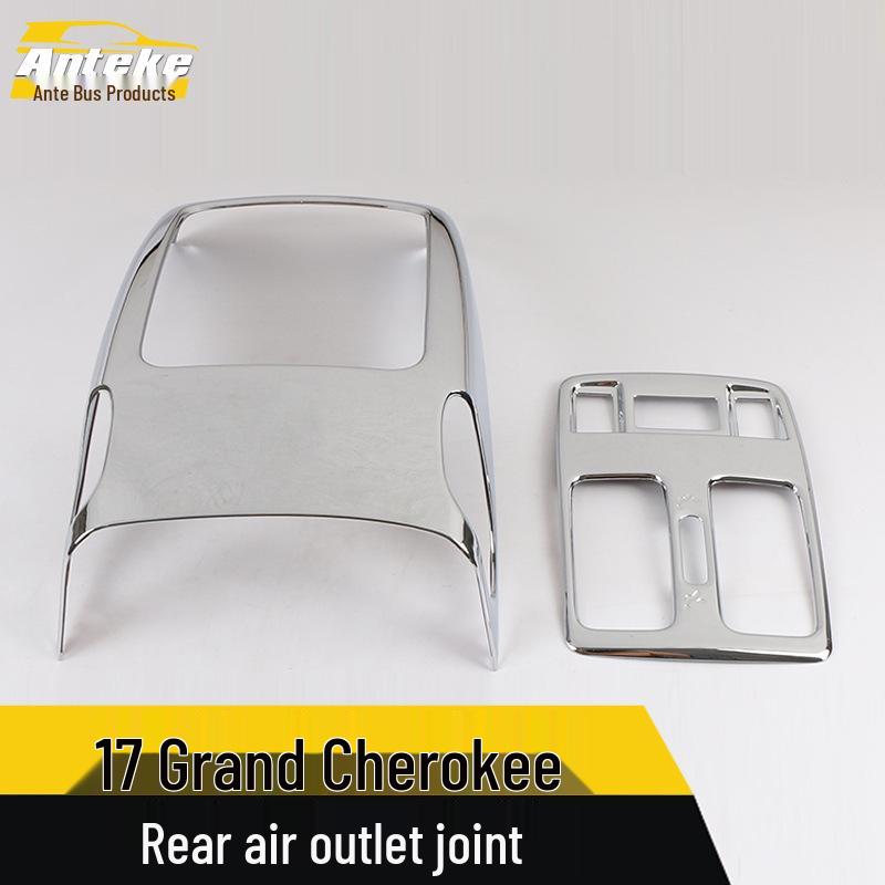Fits 17 Grand Cherokee Models: Rear Air Outlet Decorative Frame & Third Row AC Anti-Kick Pad.