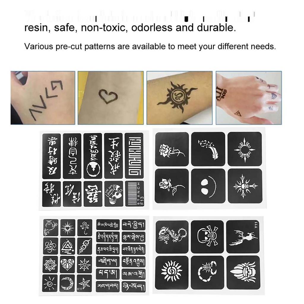 Semi Permanent Small Tattoo Stencil Airbrush Temporary Templates