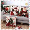 1Pc Comfortable And Soft Cartoon Snowman Printed Sofa Pillowcase Living Room Home Office Decoration Protective Cover Christmas