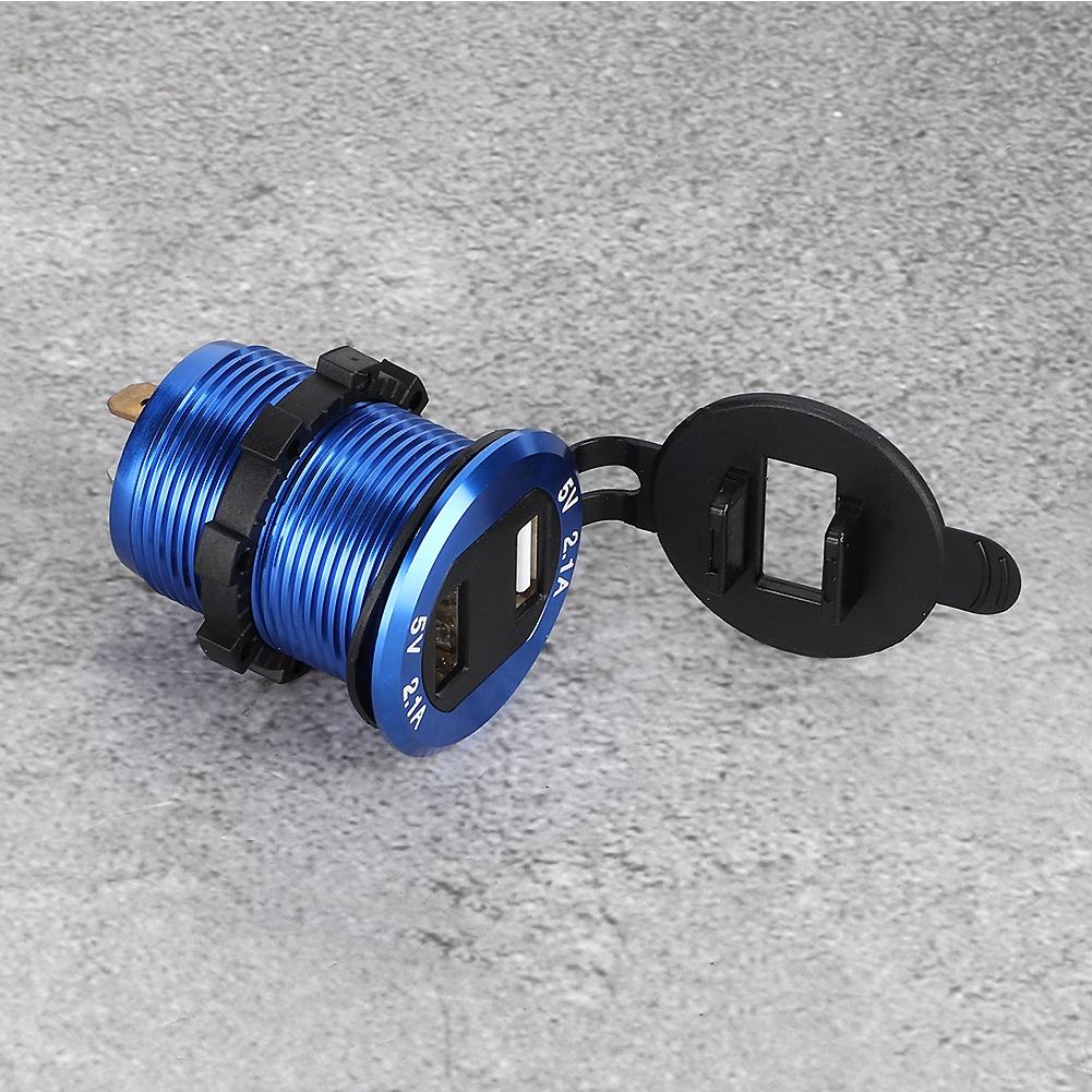 12 24V Cigar Lighter Socket Power Adapter Dual USB Charger with LED Voltmeter for Motorcycle