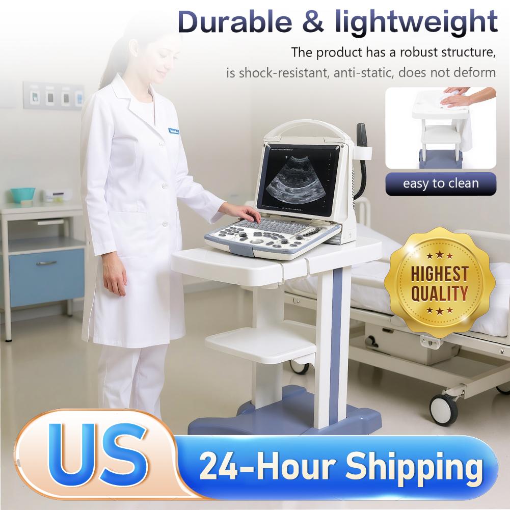 3 Tier Ultrasound Rolling Cart With Wheels Beauty Salon Storage Utility Trolley Detachable & Mobile for Dental Clinics Hospitals