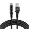 Kabel USB -> USB-C everActive CBB-2CBL 2m 3A eingebautes Display schwarz