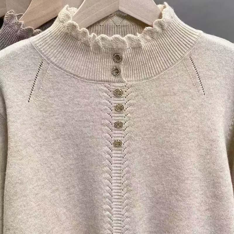 Svetr pro ženy Podzim Zima Zesílený Hřejivý Pletený Pružný Dlouhý rukáv Rolák Top