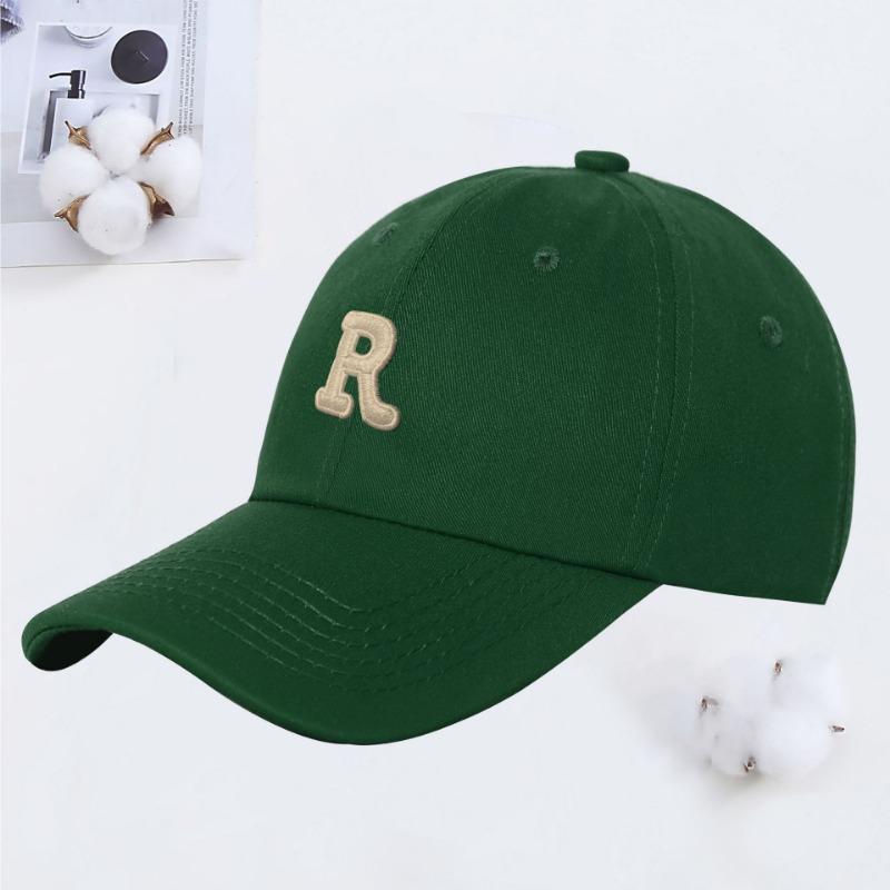 New R letter color baseball cap women's summer soft top sunshade cap student couple sun hat
