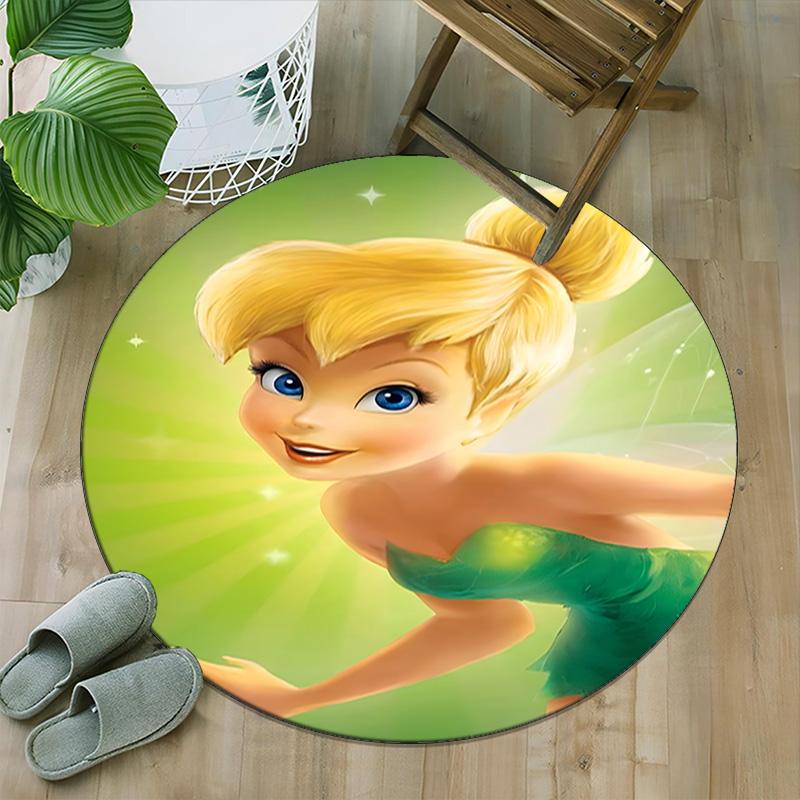 1pc T-Tinkerbell Carpet, Round Rug, Comfortable, Suitable for Entryways, Living Rooms, Office, And Bedrooms, Christmas Decoration
